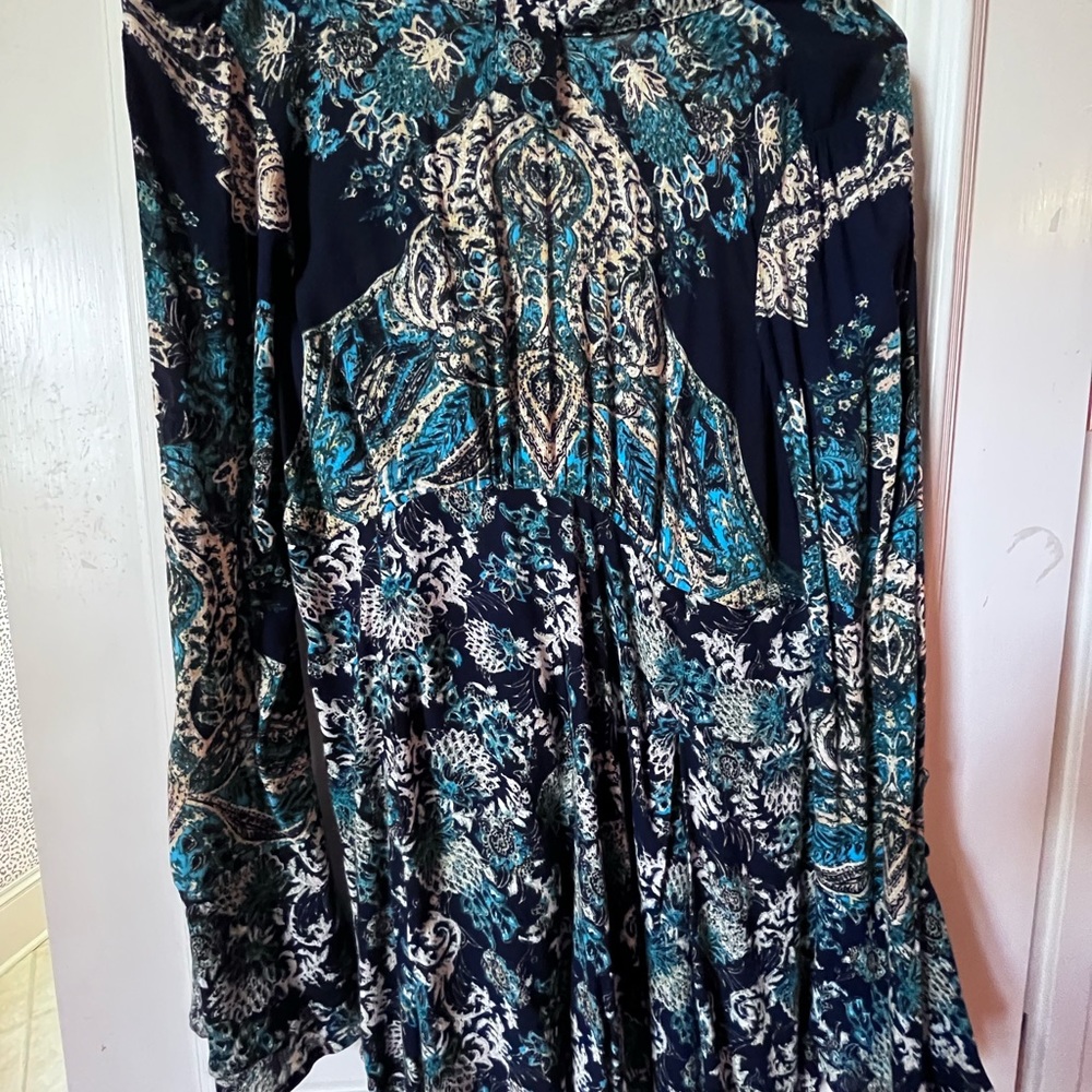 Festive Blue and Black Top or Mini Dress
